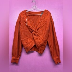 Fashion Nova V-Neck Orange Sweater